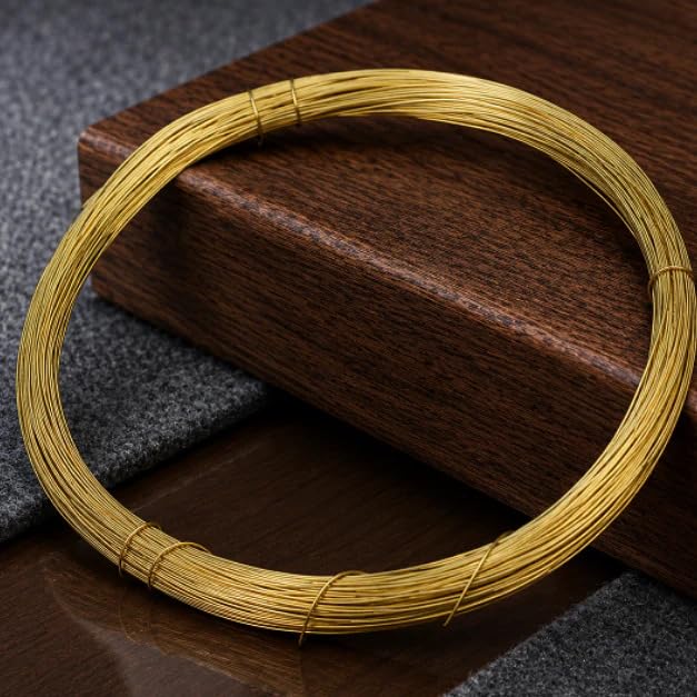 Image of Beadsnfashion 18 Meter Brass Craft Wire DIY Gold Color Wire for Jewellery Making, Beading, Flower Making, Hobby Crafts and School Project (Gold, 22 Gauge (0.64 mm))