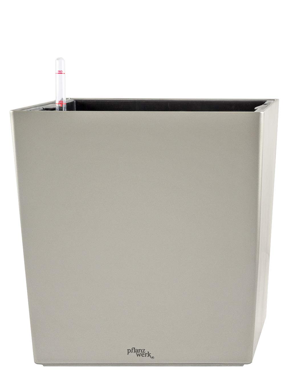Pflanzwerk® ÖKOSYSTEM donica na rośliny Cube – doniczki z systemem nawadniania – 38 x 40 x 40 cm szary metalik *donica na kwiaty wewnątrz i na zewnątrz *ochrona przed promieniowaniem UV * * markowa jakość