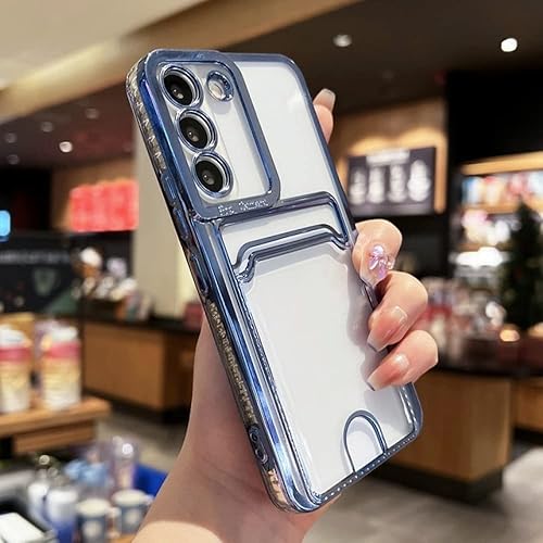 Funda con ranura para tarjeta de fotos para Samsung Galaxy Note 20 S22 S21 S23 Ultra Plus A52 A53 72 12 13 A32 51 71, cubierta suave transparente,