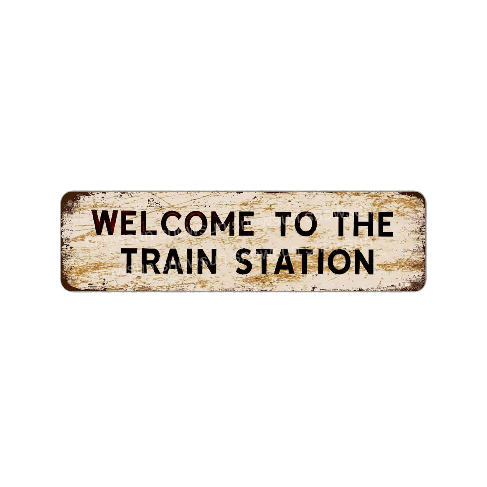 Welcome To The Train Station Vintage Tin Signs Retro Metal Sign For Home Bar Office Outdoor Garden Wall Decor 4x16 Inch