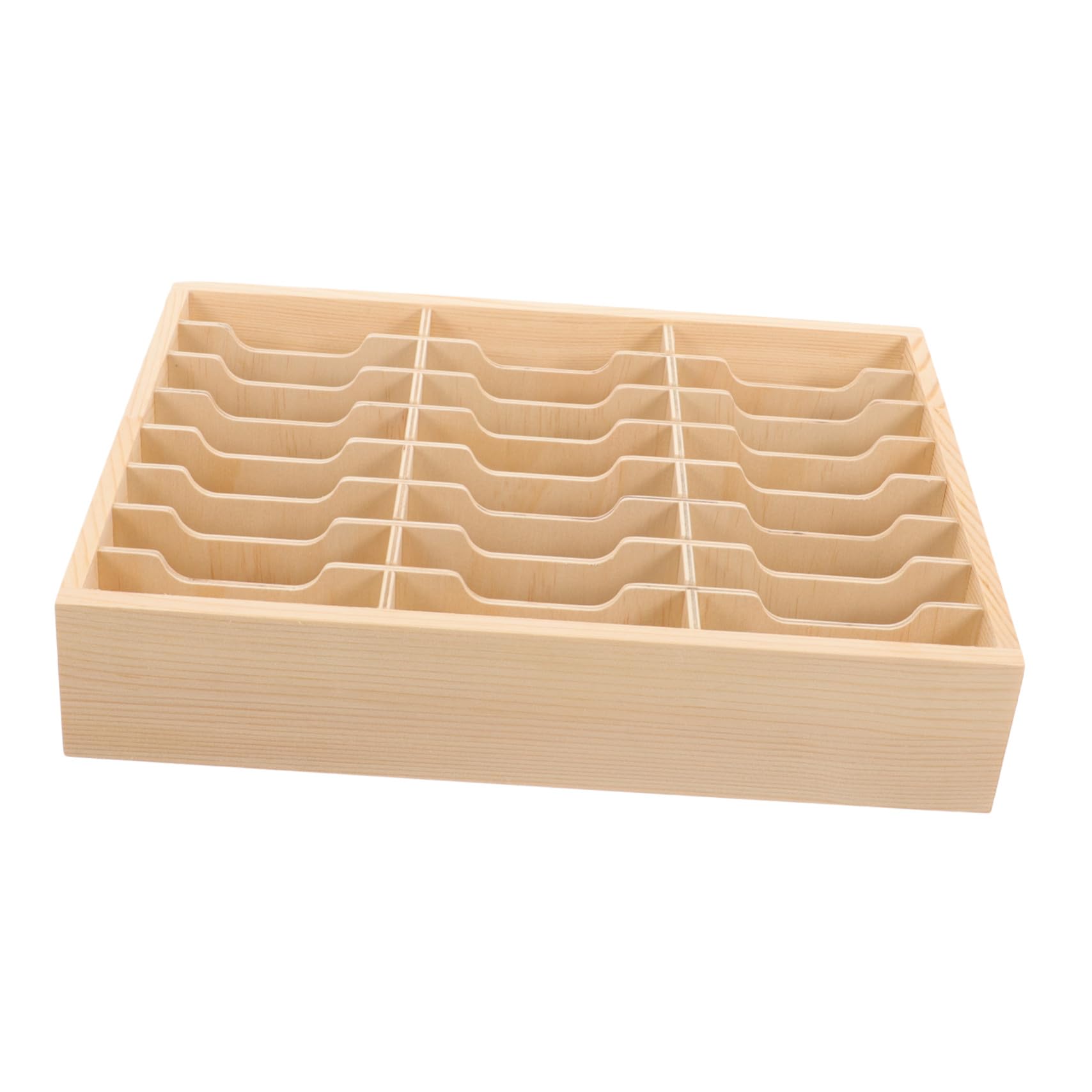 MAGICLULU Organizzatore Scrivania in Legno Khaki per Cellulare Scomparti Multipli, Organizer Semplice e Rustico per Ufficio e Home, Porta Cellulare e Scatola Stoccaggio