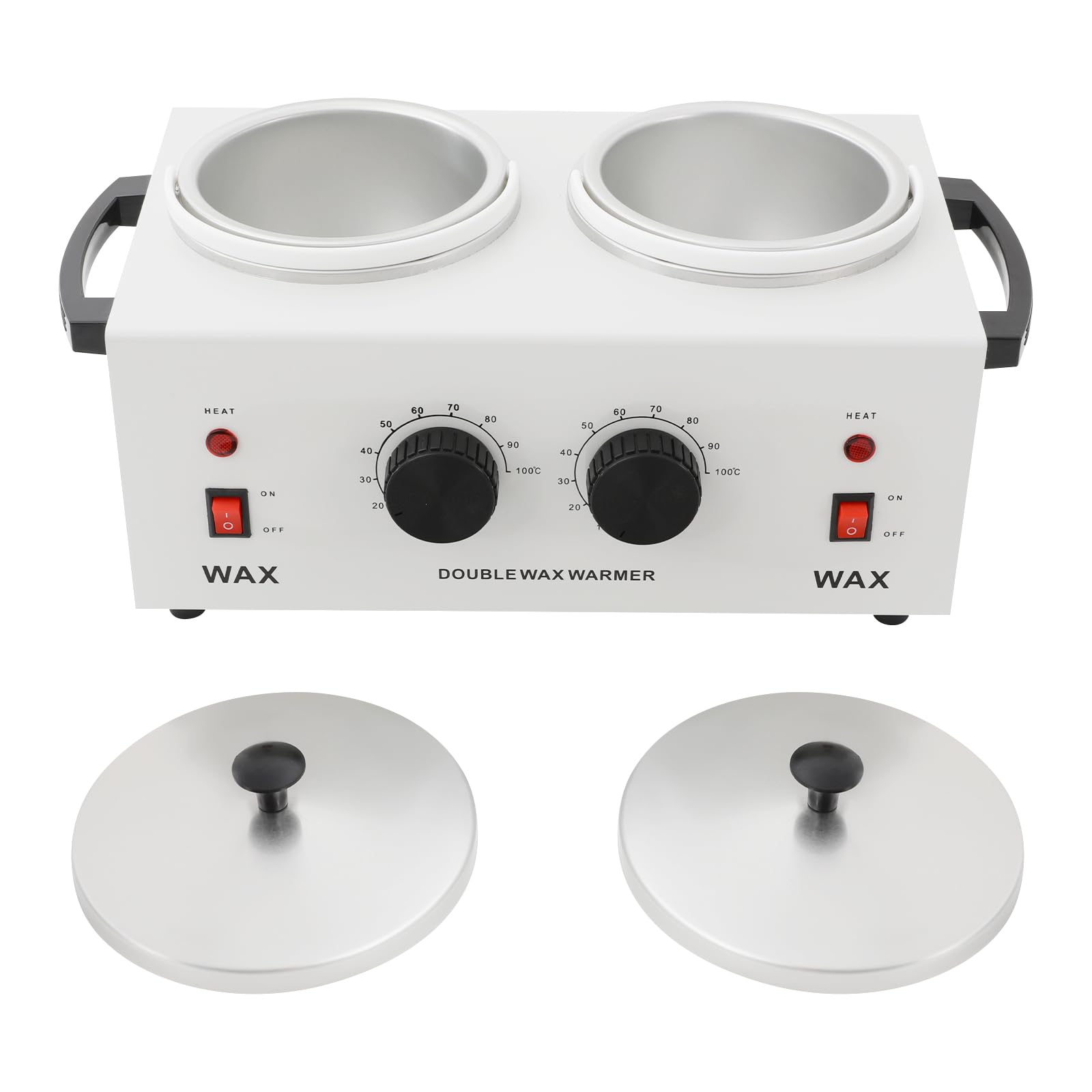 Scaldacera a doppio vaso 800 ml – 200 W elettrico con controllo della temperatura indipendente 0-100 ℃ per la casa, saloni di bellezza, spa