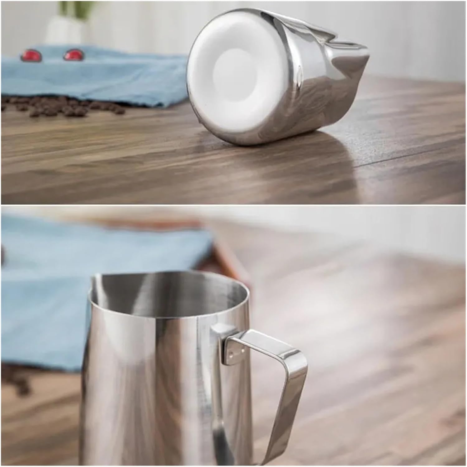 Milk Creamer Frothing Pitcher Stainless Steel Coffee Cup Jug Latte Espresso Cappuccino 350/600/900ml(600ml)