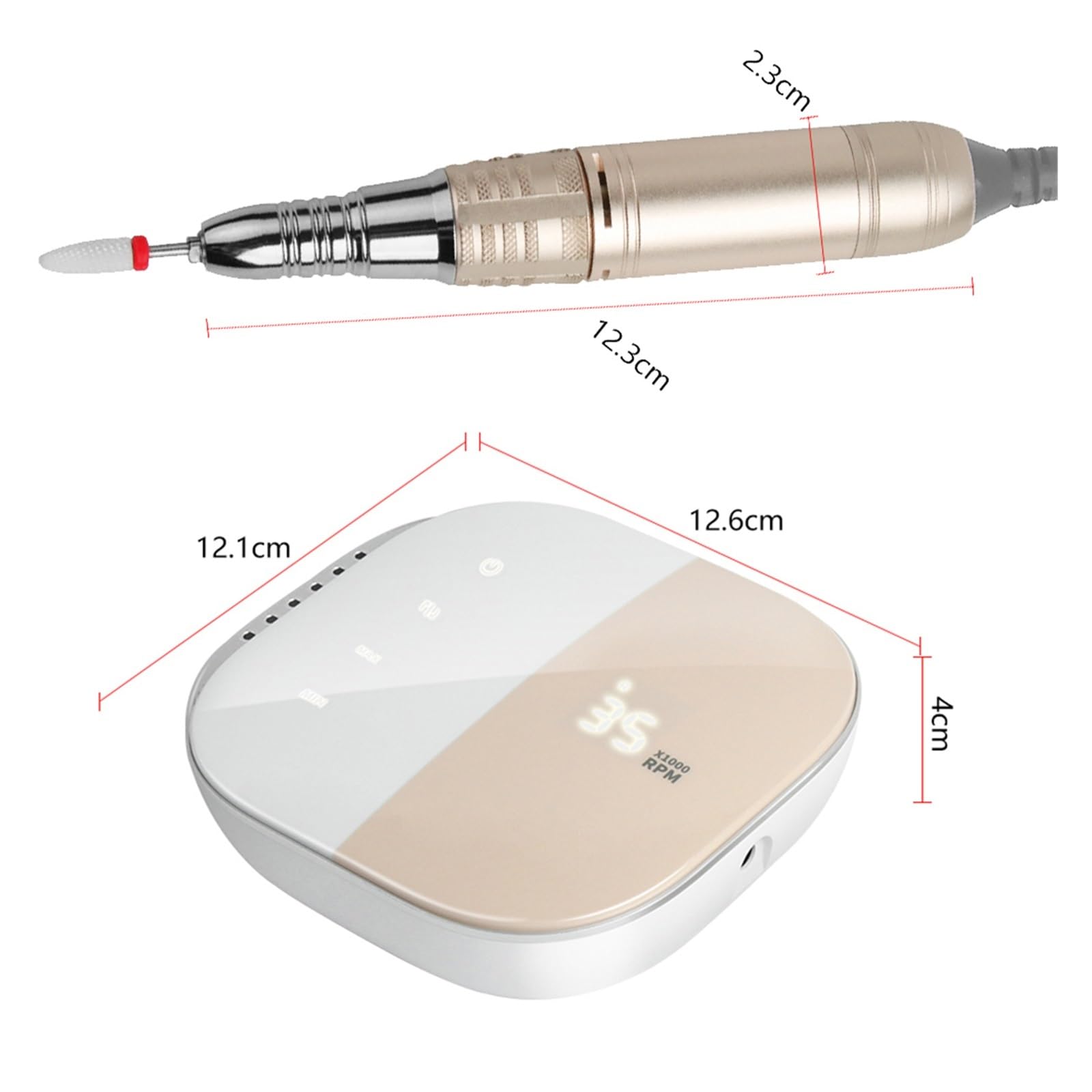 New Fashion Nail Drill 35000 RPM HD Display Touch Screen Electric Machine for Nails Sander Professional Manicure Set(JMD108 Pink DH07)