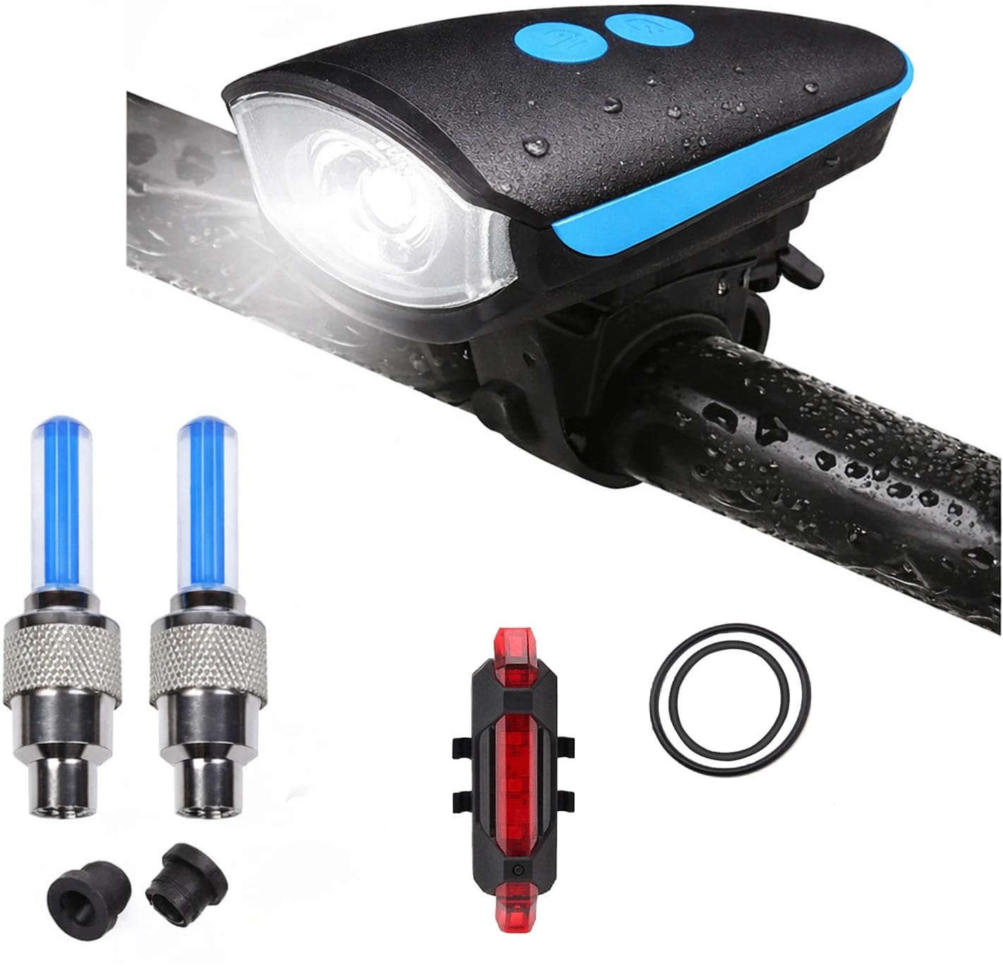 ABC AMOL BICYCLE COMPONENTS Rechargeable Cycle Front, Rear & Valve Light and with Horn Waterproof Cycle Light (Multicolor)-picture-30