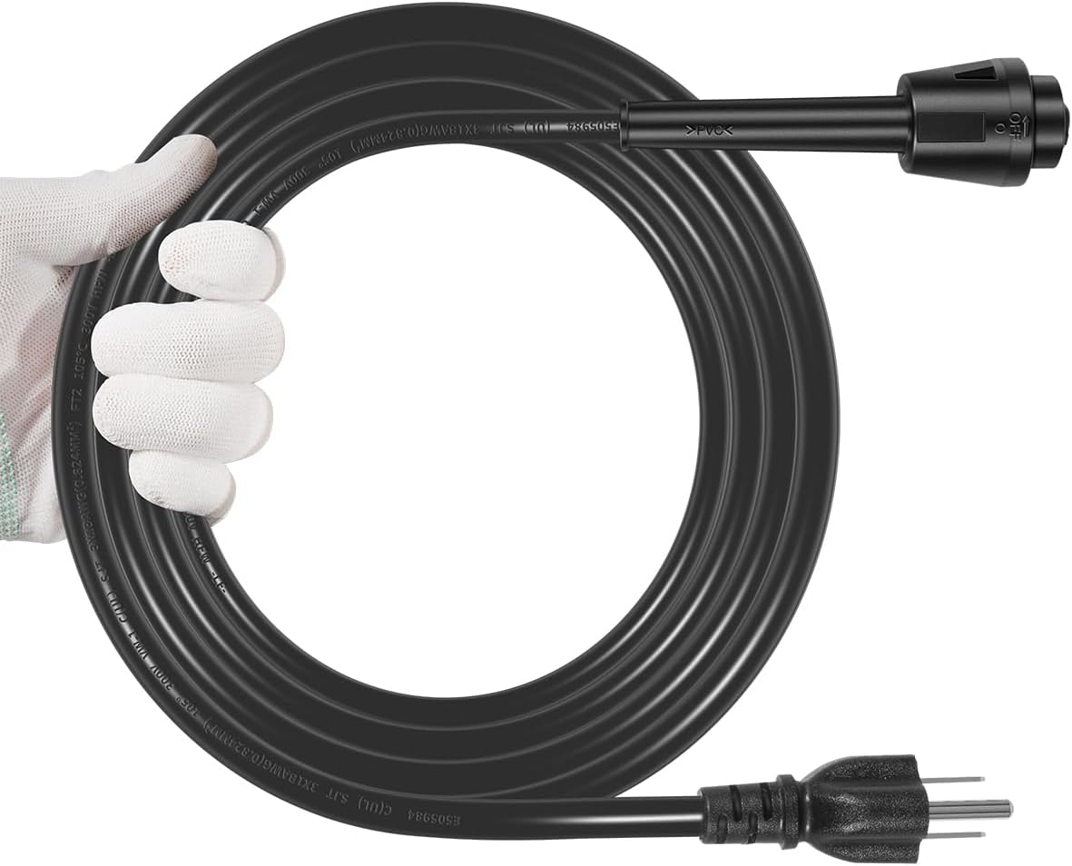 48-76-4008 Quick-Lock 3-Wire Grounded Power Cord 8 Feet, 18AWG, 125V, 10 Amps, Type S, 5-15P NEMA Plug for Power Tool Drills Reciprocating Saws