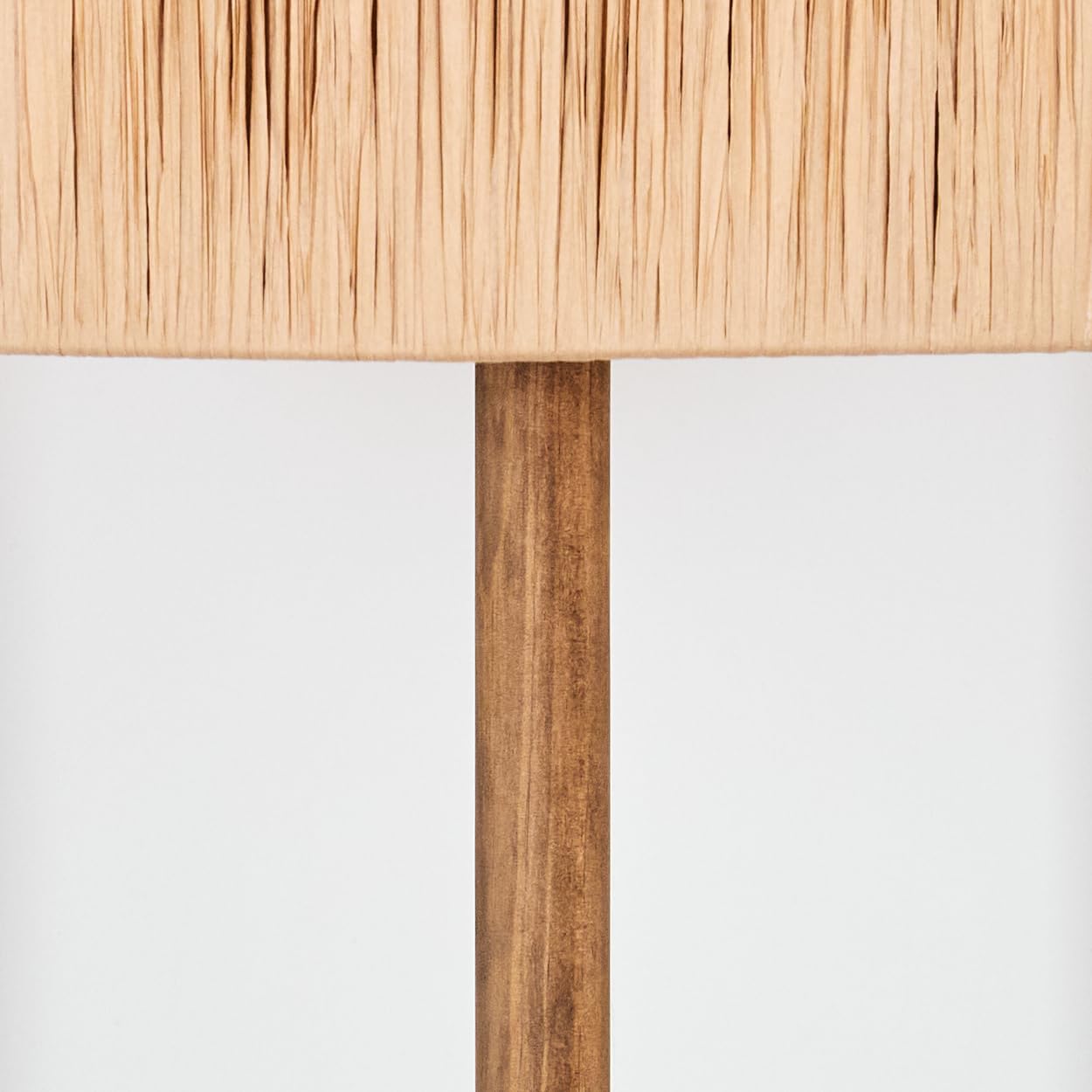 Stehleuchte Granja, Stehlampe aus Holz/Bast in Naturfarben, Leuchte im skandinavisch/modernen Design (Ø 40 cm), Höhe 165 cm, Fußschalter, 1 x E27, ohne Leuchtmittel