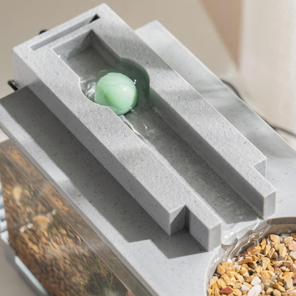 Zstar Serbatoio per pesci acquario con pompa dell'acqua, mini kit di avviamento silenzioso per acquario, micro paesaggio, scrivania per acquario, set completo per ufficio decorazione desktop