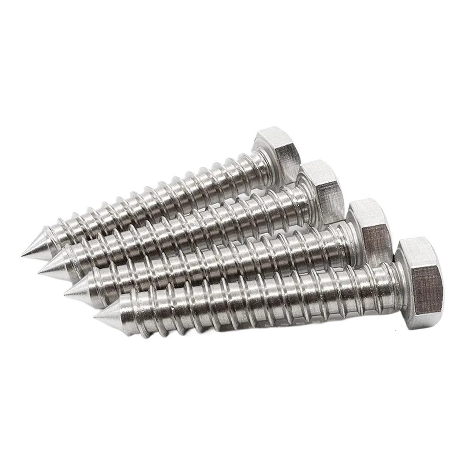 Acero inoxidable 304 M5 M6 M8 M10 M12 tornillos hexagonales externos de rosca completa diente autorroscante for carpintería(M8x50mm 10pcs)