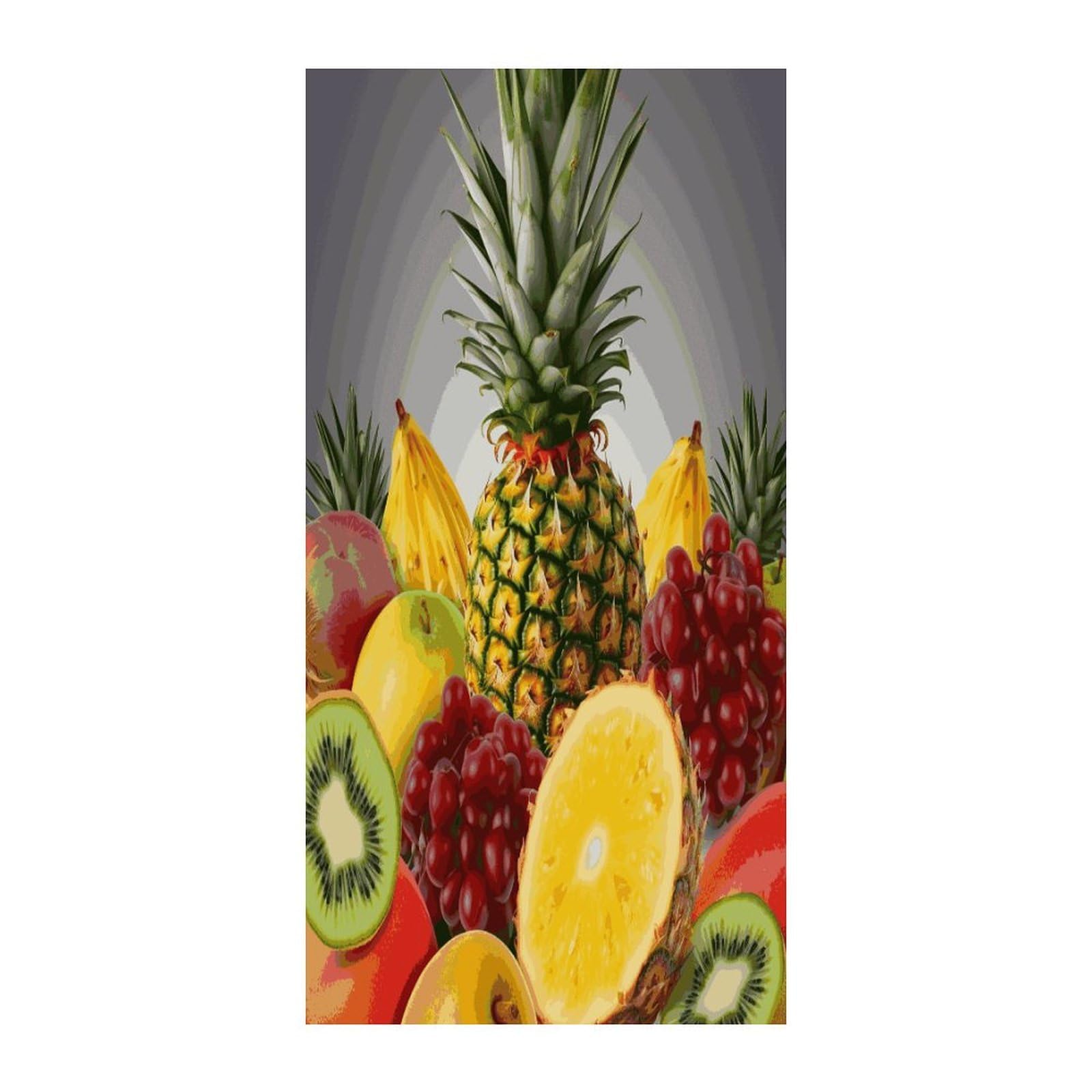 Fekiloot Style Fresh Fruits Pineapple Door Curtain Room Divider Curtains