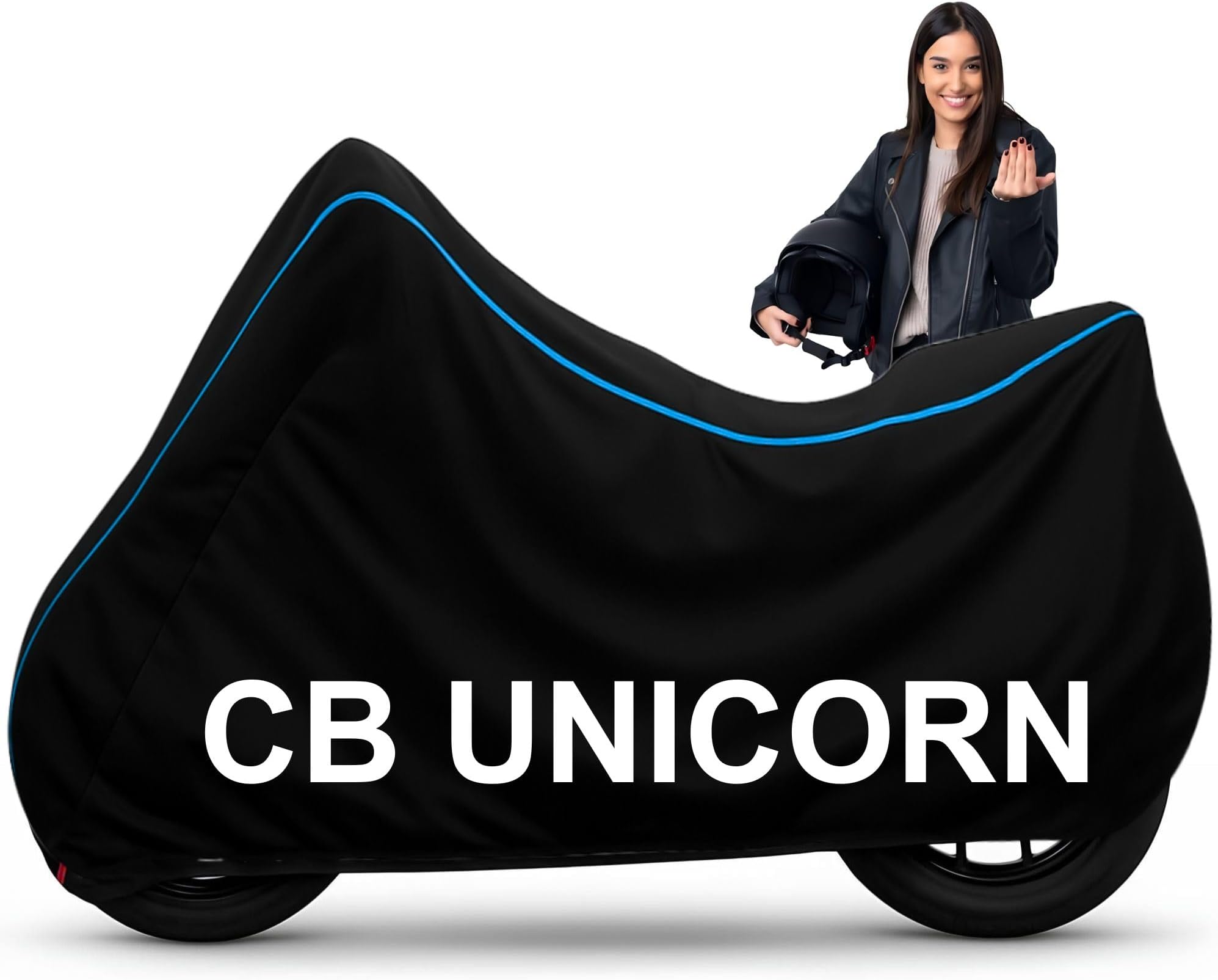 Motorcycle Cover All Season,Universal Weather Durable Quality Waterproof Sun Outdoor Protection Scooter Shelter Tear Proof Night Reflective & Lock-Holes Storage Bag Fits up to 104" Motorcycle