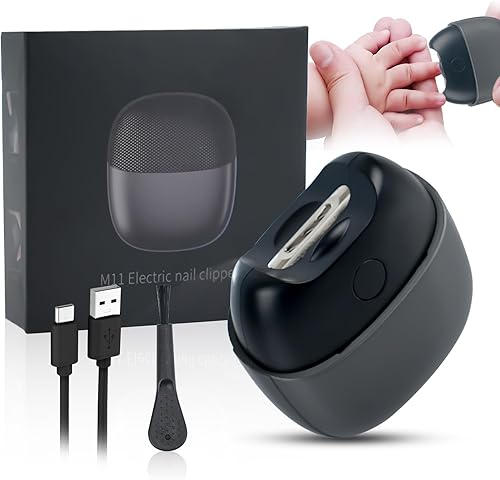 Cortaúñas automático, cortaúñas eléctrico de 2 velocidades con luz, cortaúñas recargable con atrapador, lima de uñas eléctrica para bebés, niños,