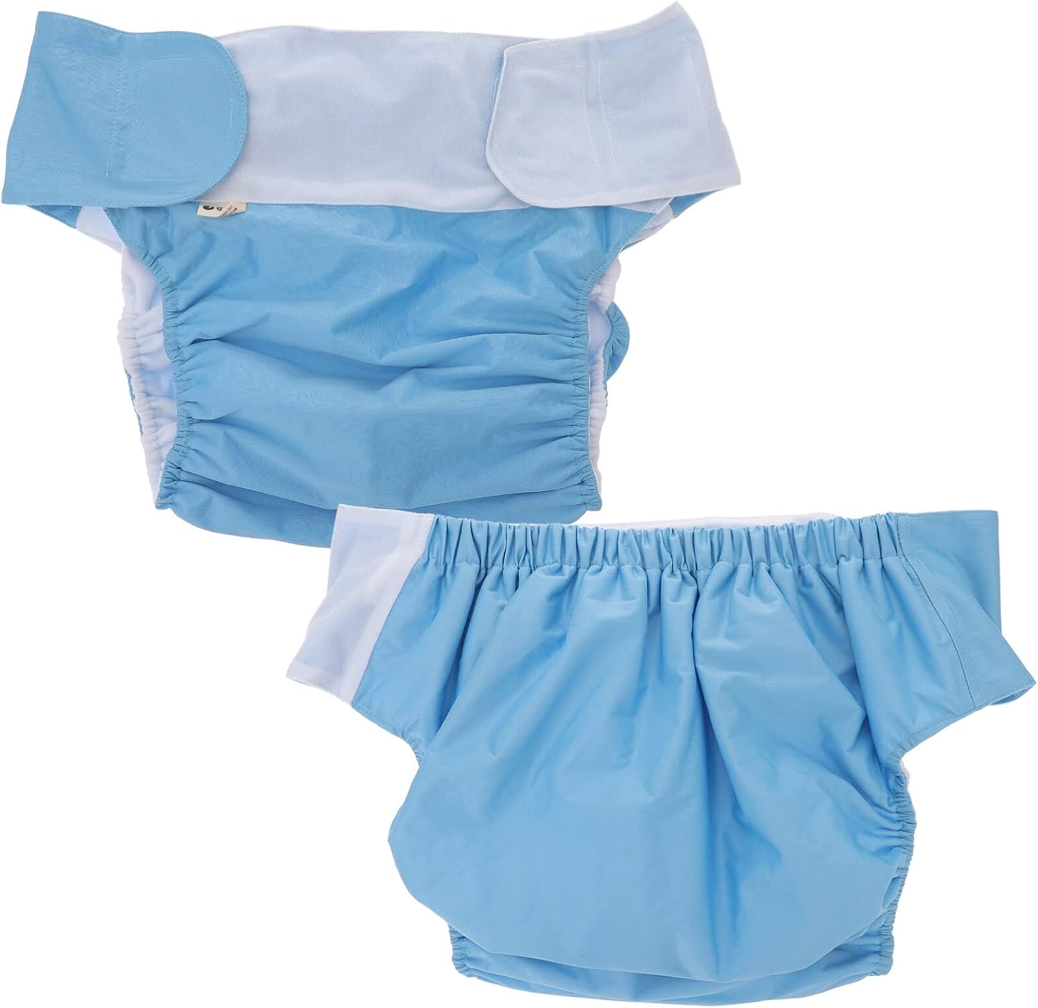 Reusable Adult Diaper 2pcs Washable Adult Cloth Diapers Breathable Reusable Diapers Adjustable Leak- Proof Diapers for Elderly Patient (Sky Blue) Cloth Diaper