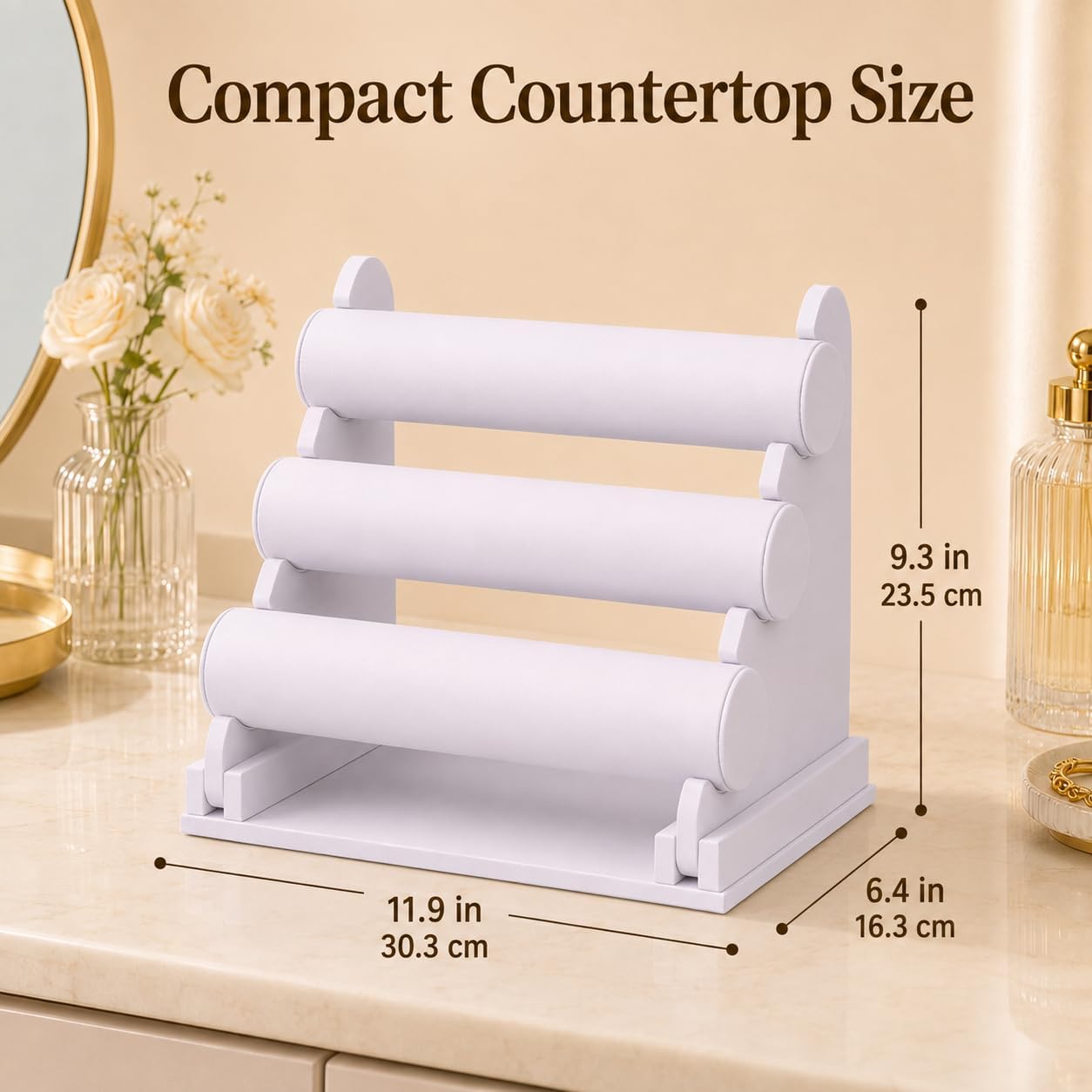 ChezMax Triple Tier Jewery Display Removable Bracelet Holder Jewelry Stand Necklace Stand Jewelry Towers and Watch Holder for Home Organization image 2