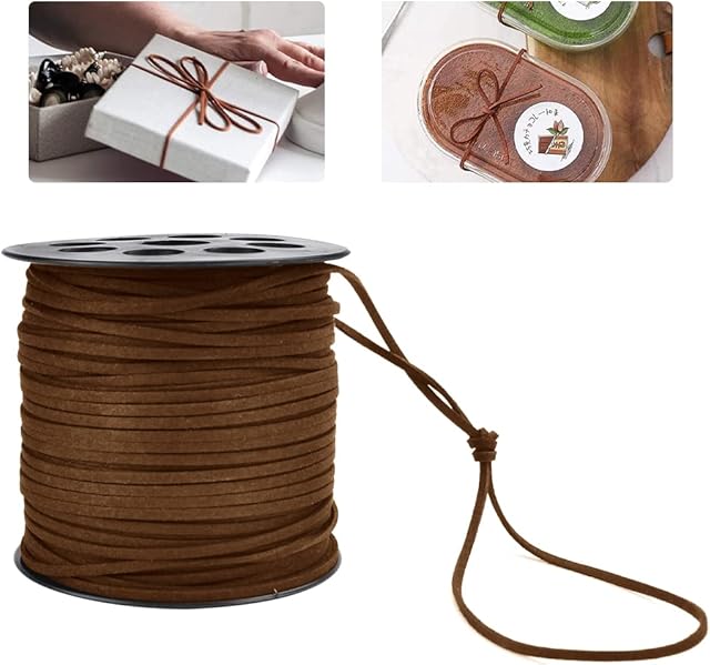 ANTHYTA Leather Cord,Faux Leather Necklace Cord Roll2.7MM*100Yards Leather Cord Faux Leather Cord for Necklace Bracelets Cord Gift Packaging,DIY Craft