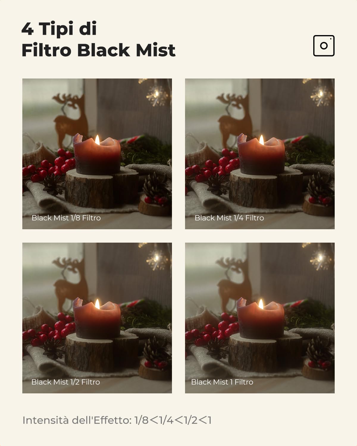 K&F CONCEPT Nano-Xcel 62mm Filtro Black-Mist 1, Filtro Black Diffusion 1 in Vetro Ottico con 28 Strati di Rivestimento Nano per Ritratti e Video