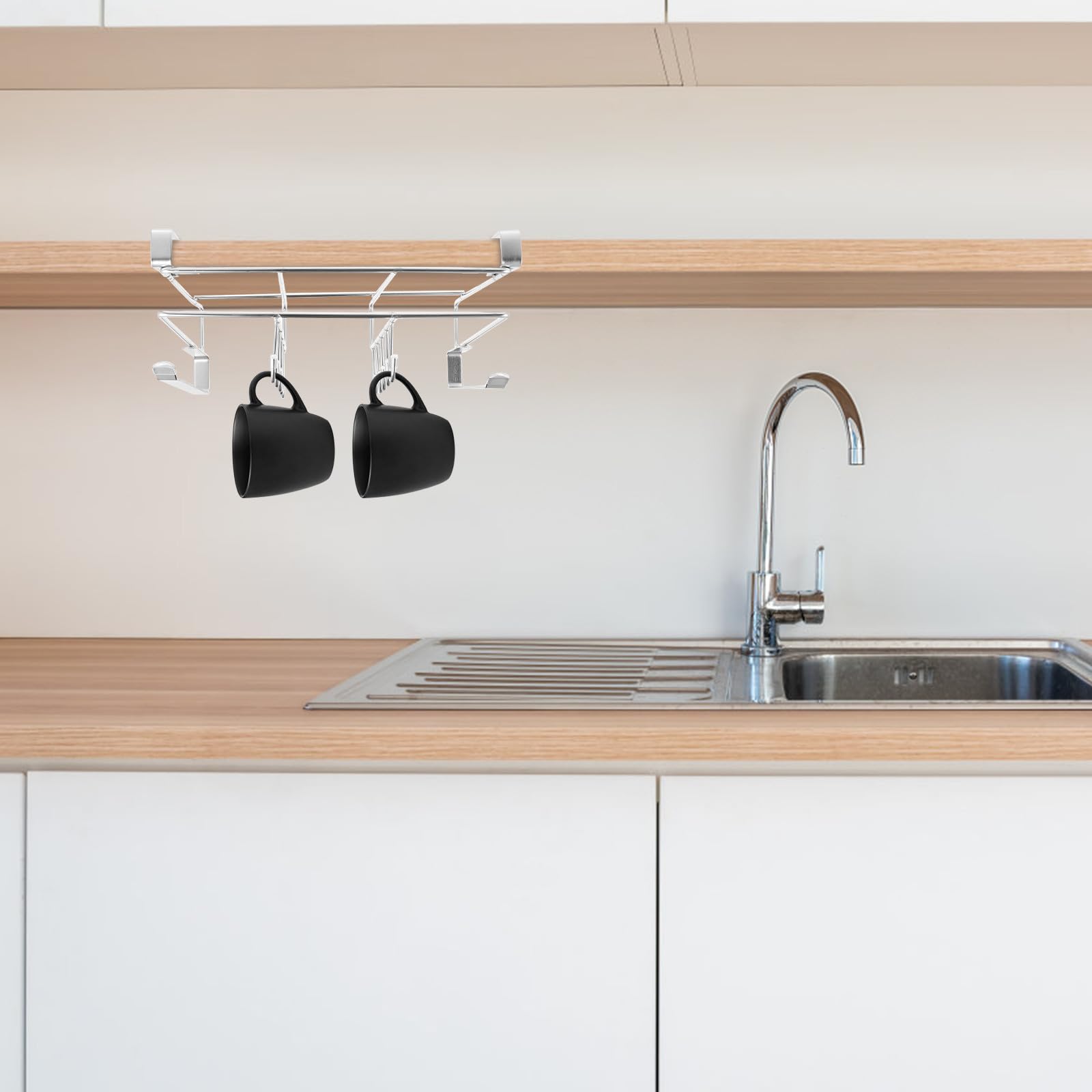 Holibanna Portaoggetti da Cucina Sottopensile in Acciaio Inox Argento 25 Cm