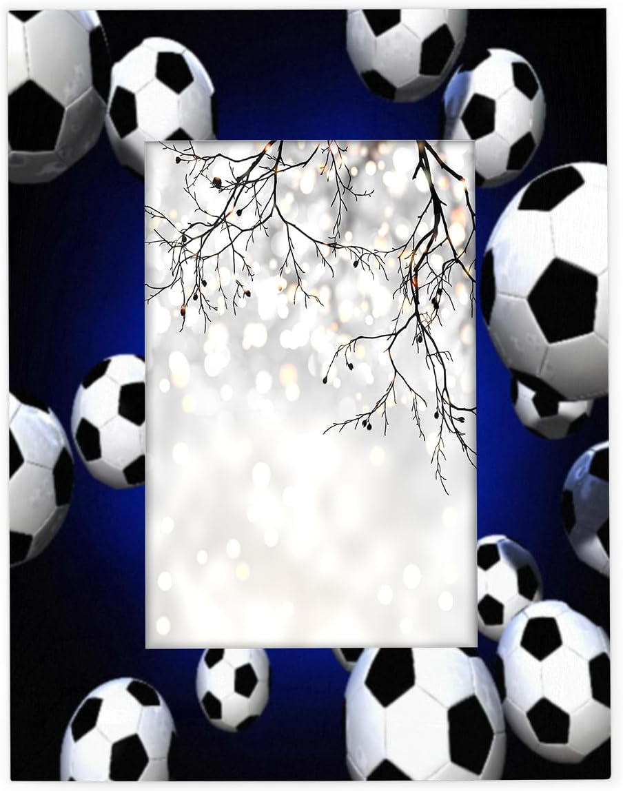 Bardic 8x10 Picture Frame Soccer Photo Frames Wooden Photo Display Sports Football Photo Frame for Desktop or Wall Decoration