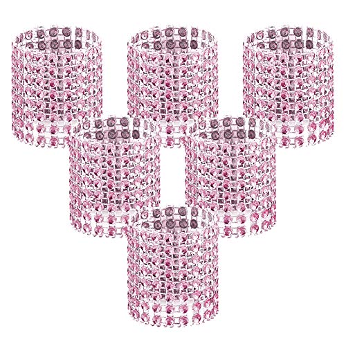 Image of Accmor 50pcs Napkin Rings, Pink Napkin Rings Buckles for Table Decorations, Wedding, Dinner, Party, DIY Decoration