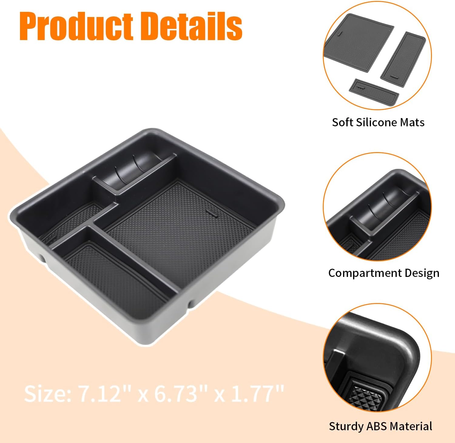 Center Console Organizer Compatible with Land Rover Range Rover Sport/Vogue 2025 2024 2023 (ONLY for No Refrigerator Version), Armrest Storage Box Insert Tray Interior Accessories