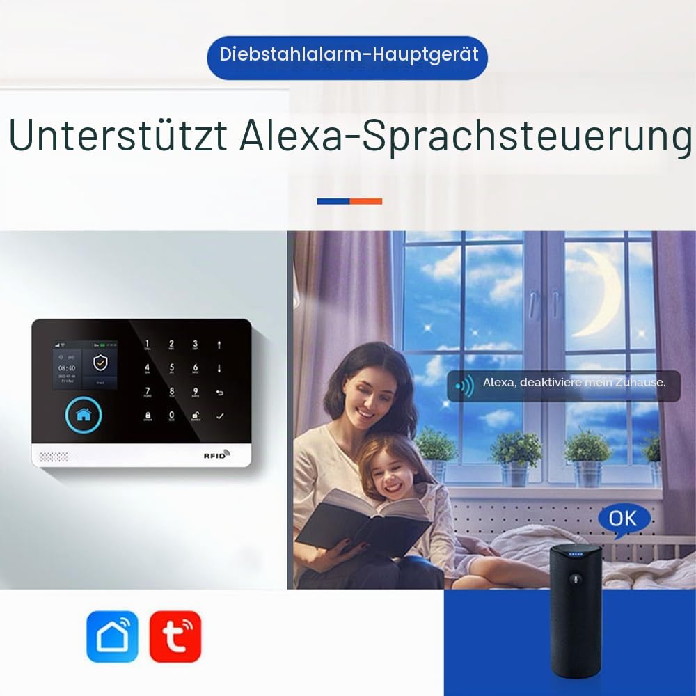 433MHz Wireless WiFi + GSM Auto-dial Alarm Security System LCD Display Türsensor PIR Bewegungssensor Smart Home Einbrecher Sicherheitsalarmsystem