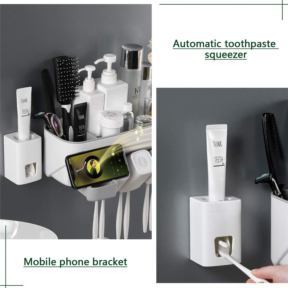 Funzione Porta Spazzolino da Bagno da Parete, Organizzatore per Spazzolino da Denti per Famiglia Lady Men Kids,F