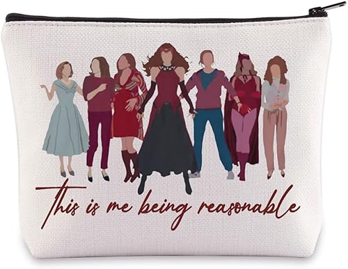 BWWKTOP Wanda Witch - Bolsa de maquillaje cosmética para fanáticos de la película, regalos para fanáticos de la película This Is Me Being Reasonable