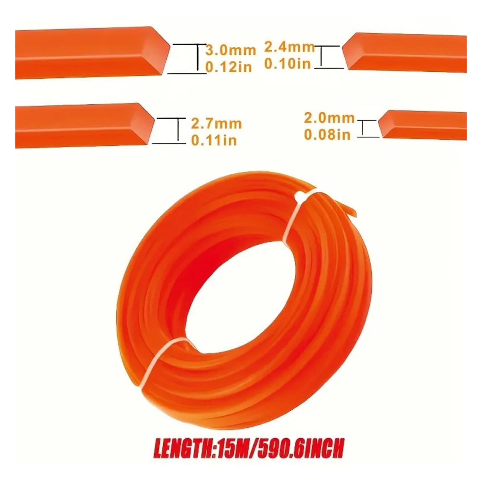 Corda decespugliatore in nylon per decespugliatore e tosaerba, 5m