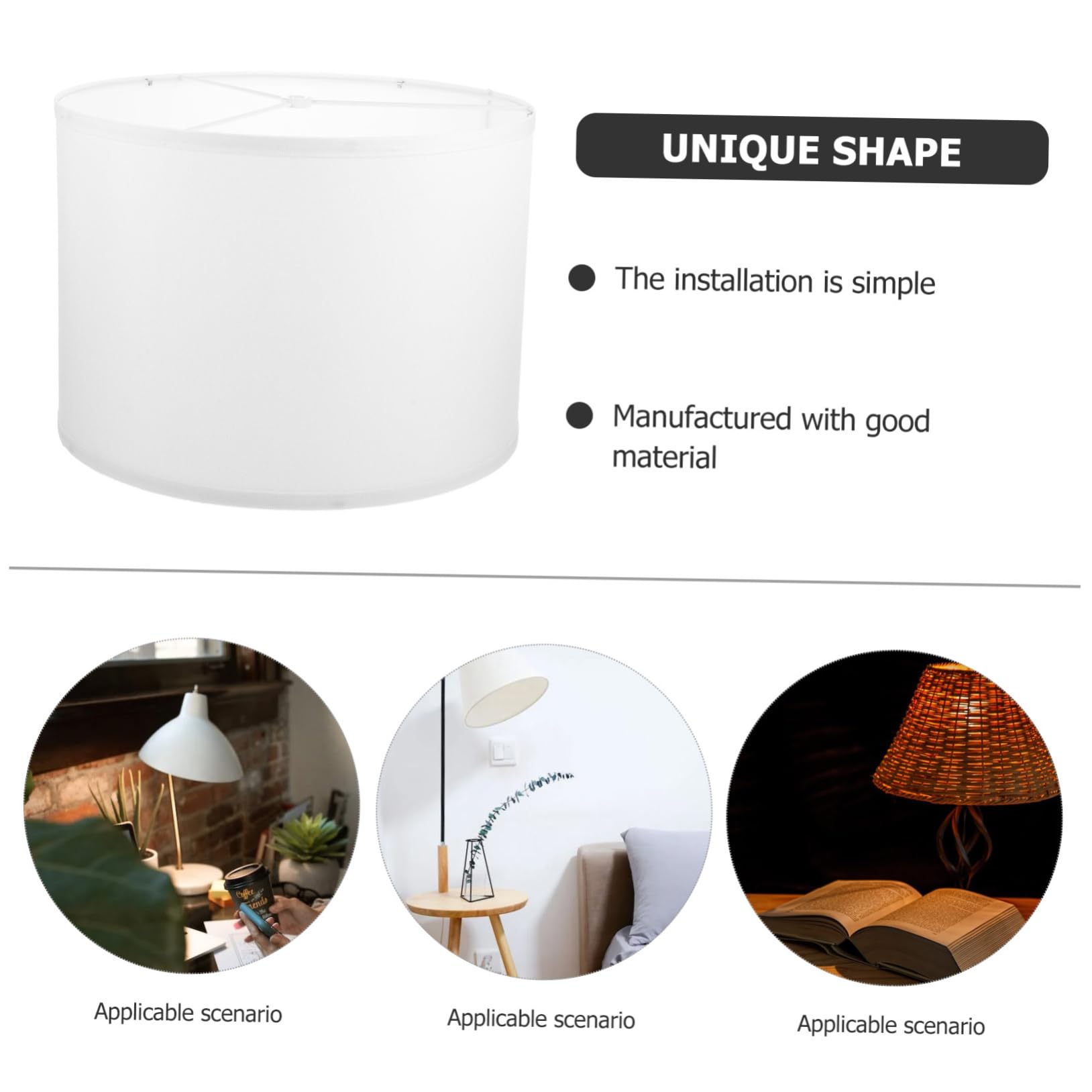 Toyvian Pendant Light Shade Decorative Fabric Lampshade for Bedroom and Detach Design