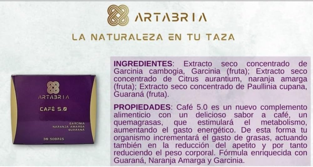Cafe ARTABRIA 5.0 30 sobres individuales. Pack Regala Vida Sana
