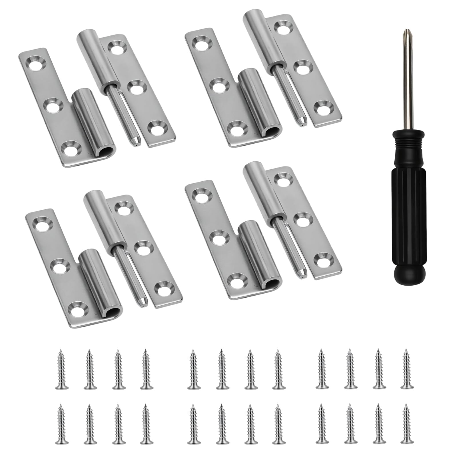 3 inch (75mm) Polished Chrome Ball Bearing Hinges, Steel Door Hinge for Wooden Doors