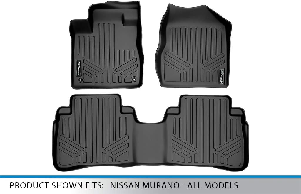 SMARTLINER Custom Fit Floor Mats 2 Row Liner Set for 2009-2014 Nissan Murano