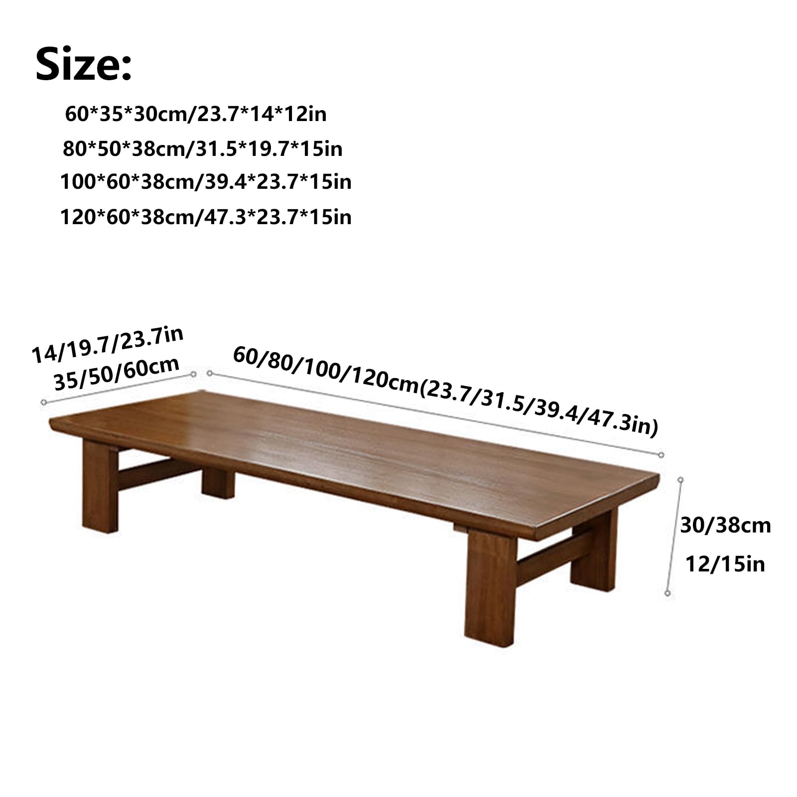 Amazon.com: Japanese Low Table, 47in Japanese Floor Table, Vintage