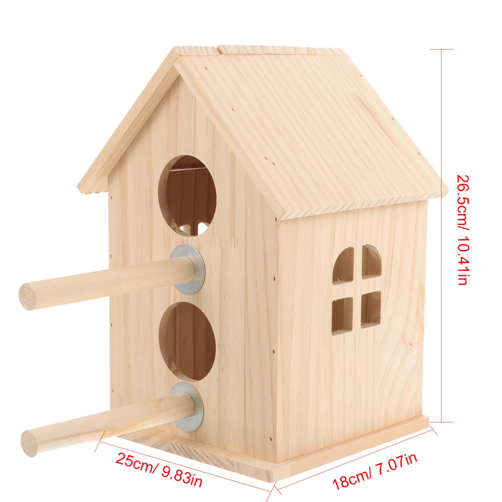 DOITOOL Nido per Uccelli Legno Box di Allevamento per Cocorite e Pappagalli Nido Sicuro e Facile da Pulire per Piccole Creature Accessorio Pratico per e Parchi
