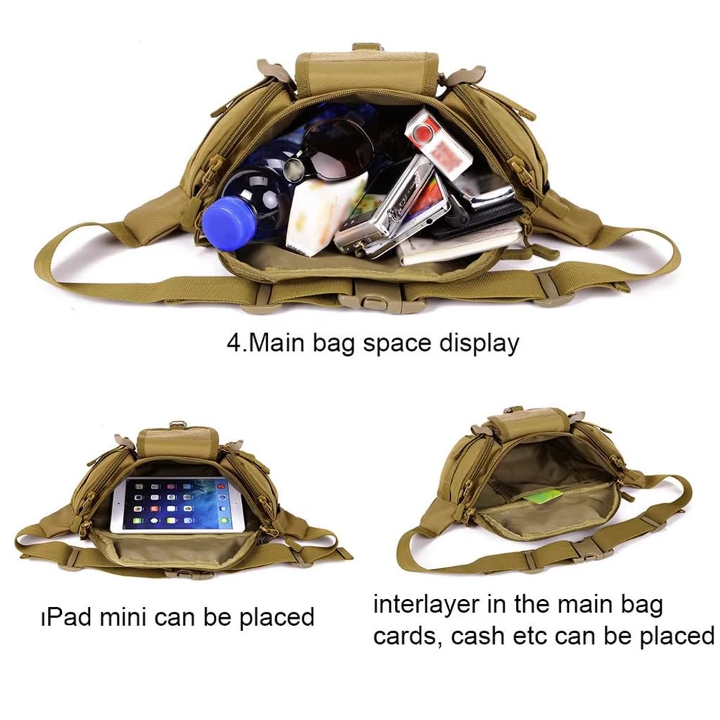 WLXW Borsa Arrampicata Tattica Borsa Campeggio Sistema Molle Borsa Cintura Impermeabile Tracolla Singola per Pesca Sport Ciclismo Softair Outdoor(JD)