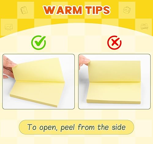 Miniatura 3 de 8 blocs de notas adhesivas grandes amarillas de 3 x 5 pulgadas, 800 hojas autoadhesivas, almohadillas adhesivas reciclables súper adhesivas para