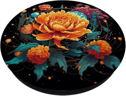 Miniatura 2 de Floral Flowers Marigolds PopSockets PopGrip intercambiable