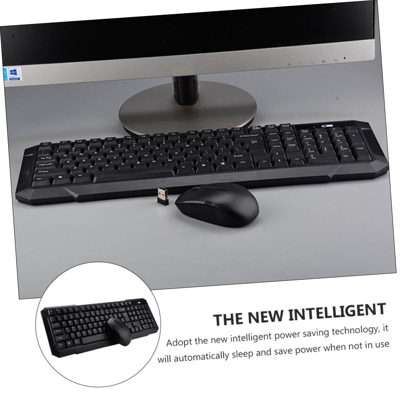 Gadpiparty Tastiera e Mouse Wireless Combo Per Computer Desktop e Laptop Ricevitore Usb Condiviso Tecnologia Risparmio Energetico Automatico Installazione Plug and Play Driver