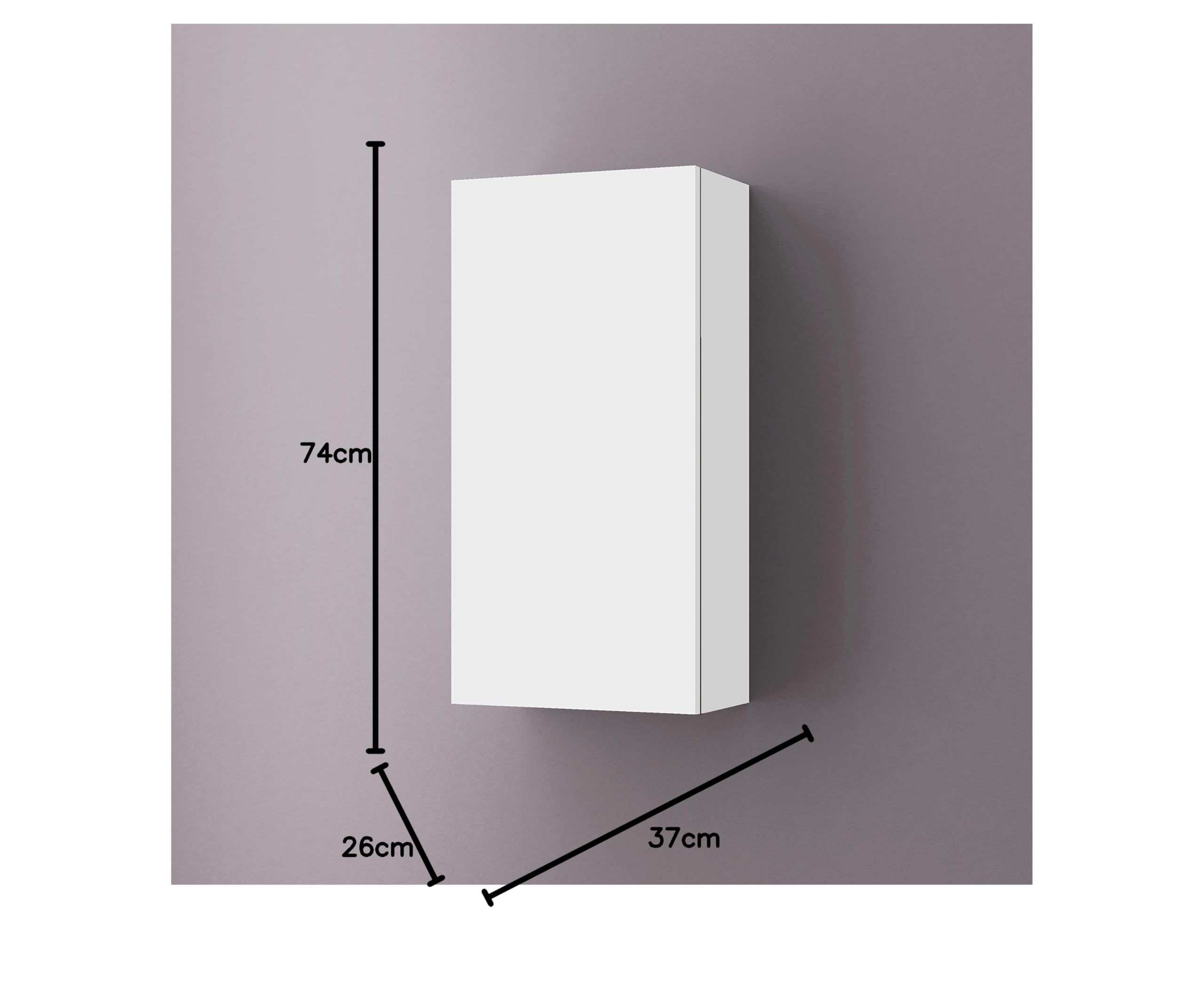 Baikal Armario Auxiliar Multiusos, Ideal para el baño o Espacios pequeños. Mueble de fácil instalación. Melamina 16mm. Mueble MONTADO. 1 Puerta Blanco