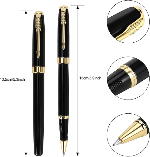 Miniatura 3 de Grabado gratis bolígrafo personalizado, bolígrafo, bolígrafos recargables, bolígrafo de repuesto mediano retráctil, tinta negra, caja de regalo