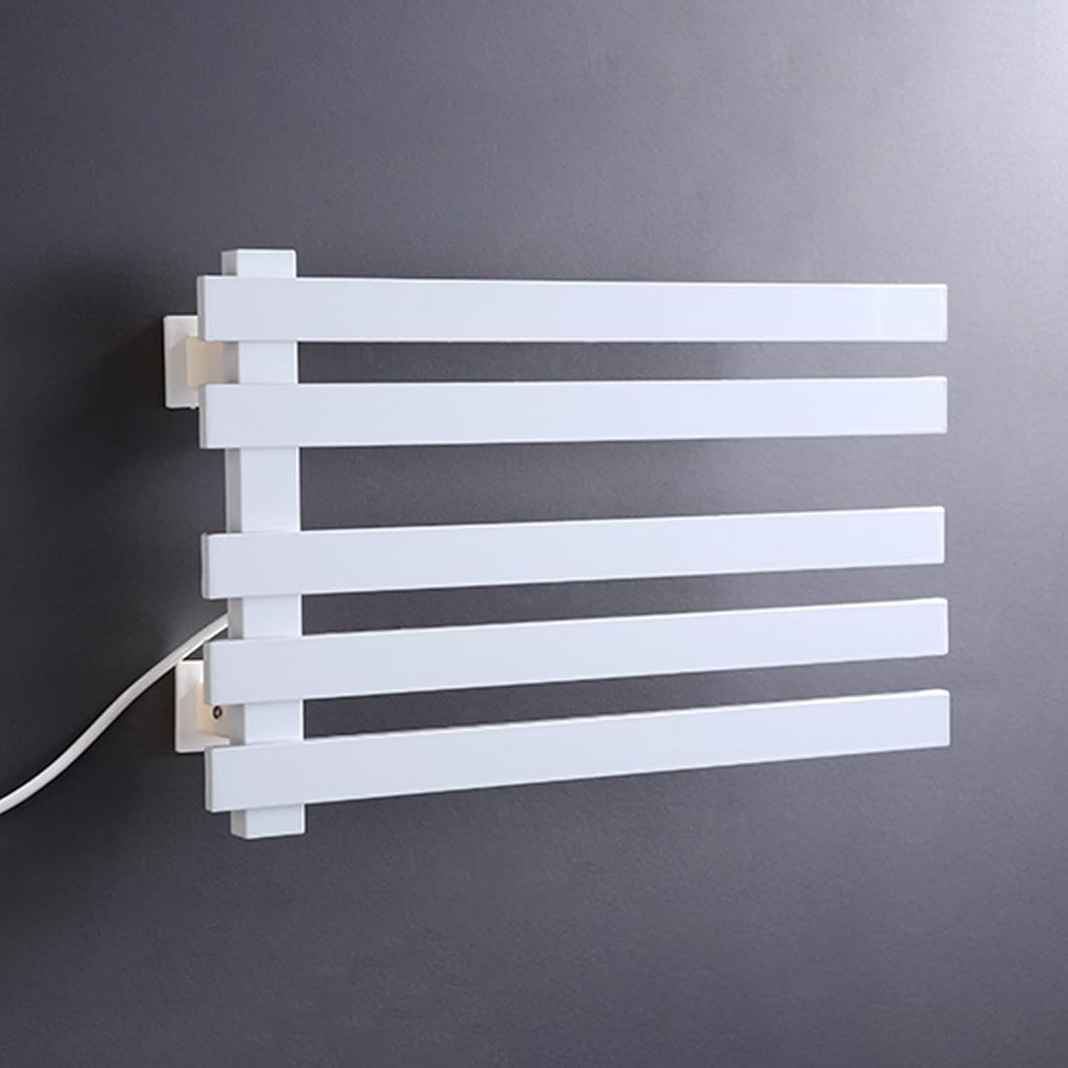 Metal Scarf Holder Display Stand with Spiral Design Standing Belt Shawl and Hijab Organizer Rack with Space Saving Shelves Clothing Store Ribbon Organizer Rack,White-Left Line