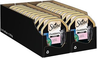 Sheba Classics in Pate - Cat Food Pate with Fine Pieces - Salmon - 22 x 85 g