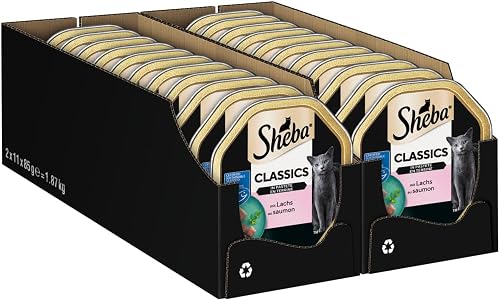 Sheba Classics Comida húmeda para gatos, 22 cuencos (2 x 11 x 85 g)