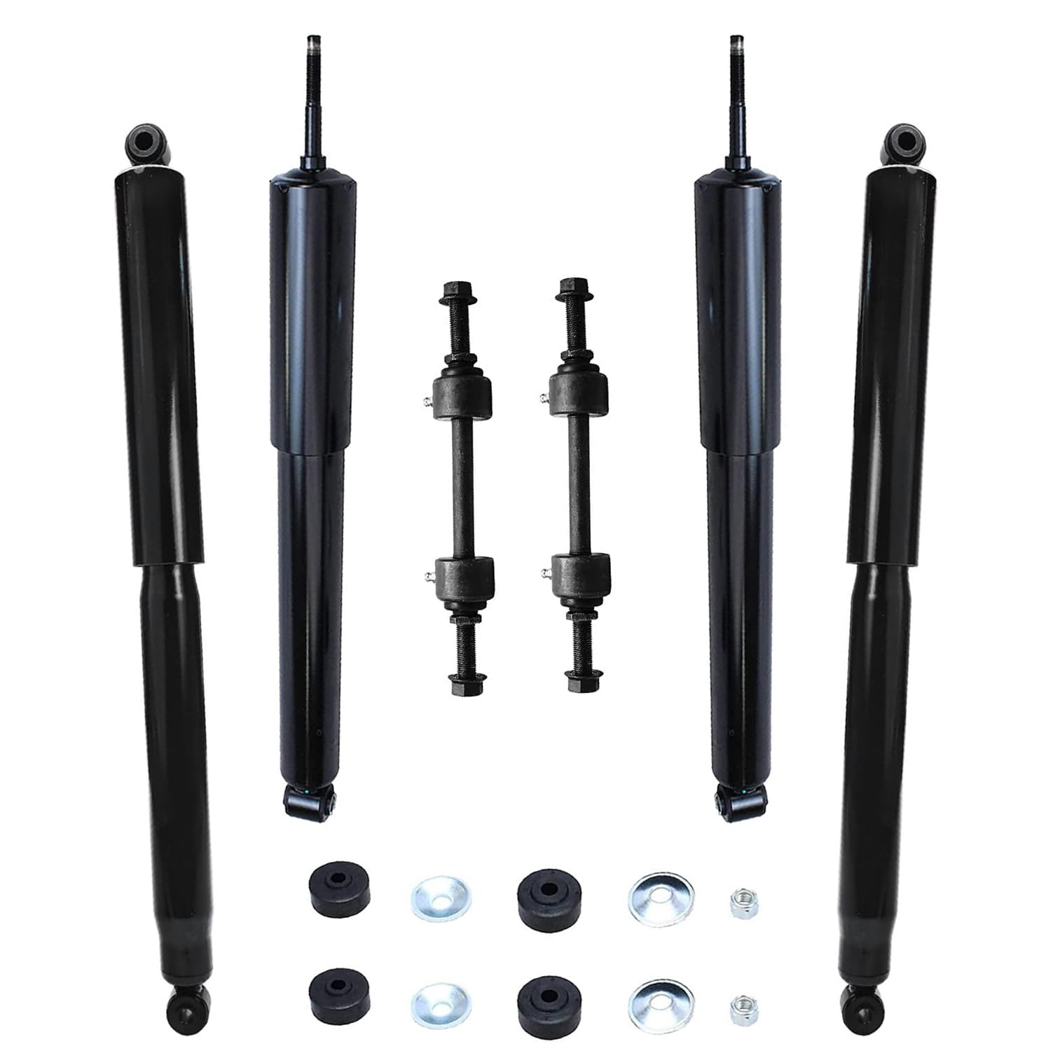 Detroit Axle - 4WD Front 6pc Shock Absorbers Kit for 2010-2016 Ford F-250 F-350 Super Duty, 4 Front and Rear Shock Absorbers 2 Sway Bars 2011 2012
