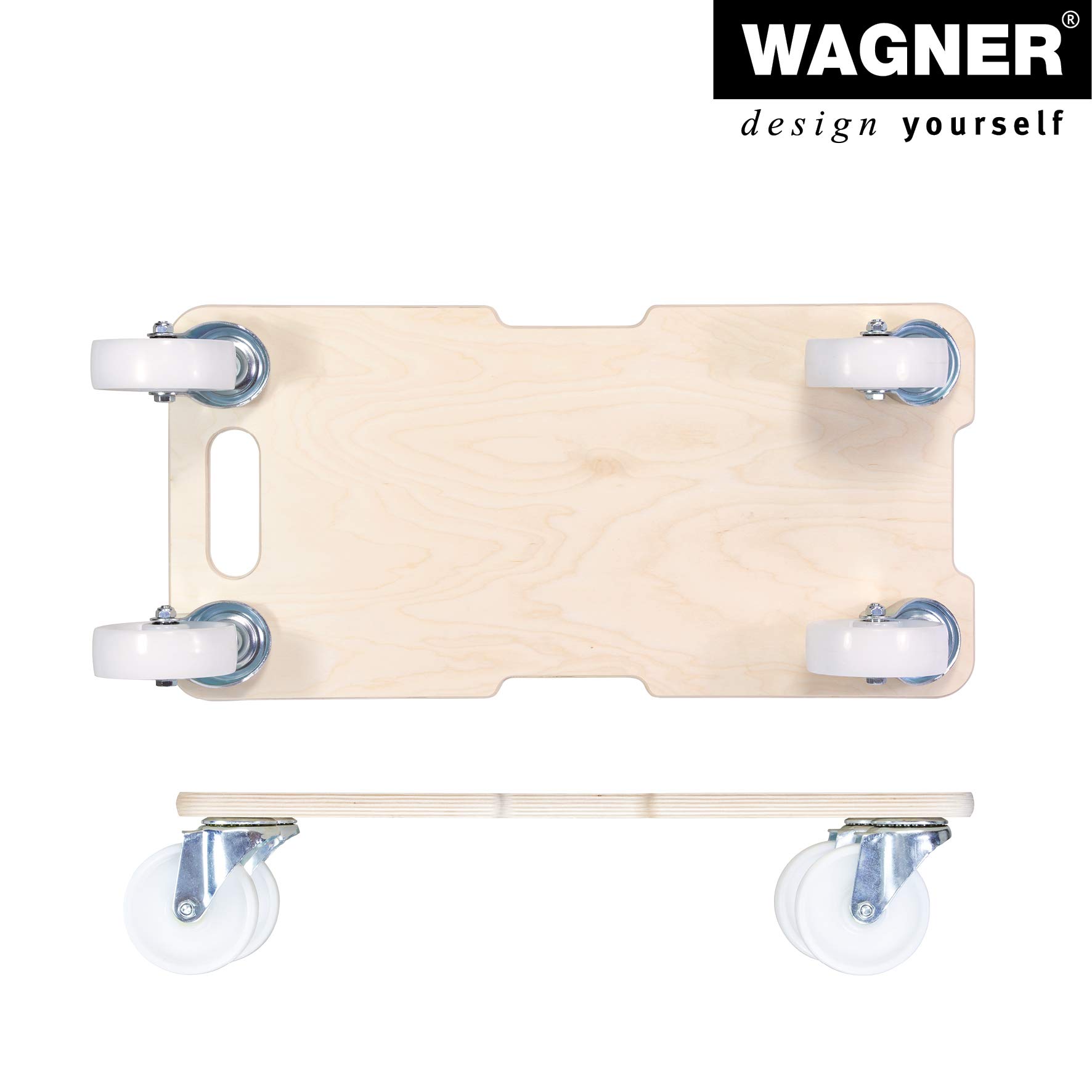 WAGNER Design Yourself, Chariot de Transport MM 1326 I 59 x 29 x 13,5 cm - Charge 400 kg - pour Objets encombrants, matériel et Meubles I 3 poignées encastrées I certifié FSC 20132601