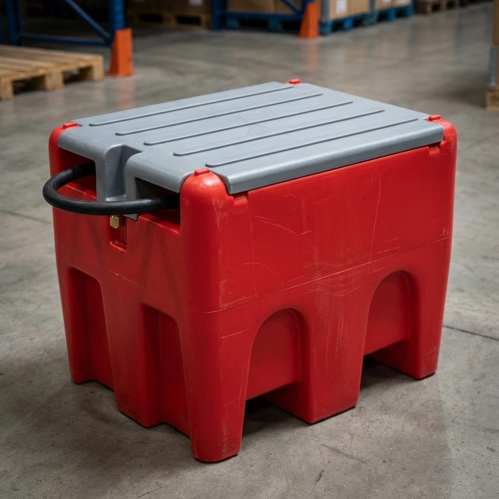 48 Gallon Portable Fuel Transfer Tank with 12V Electric Pump – 10 GPM Current Rate, 13.1ft Hose, Auto Fueling Nozzle, 360° Swivel Connector – Heavy-Duty PE Construction for Trucks, Boats, Farms