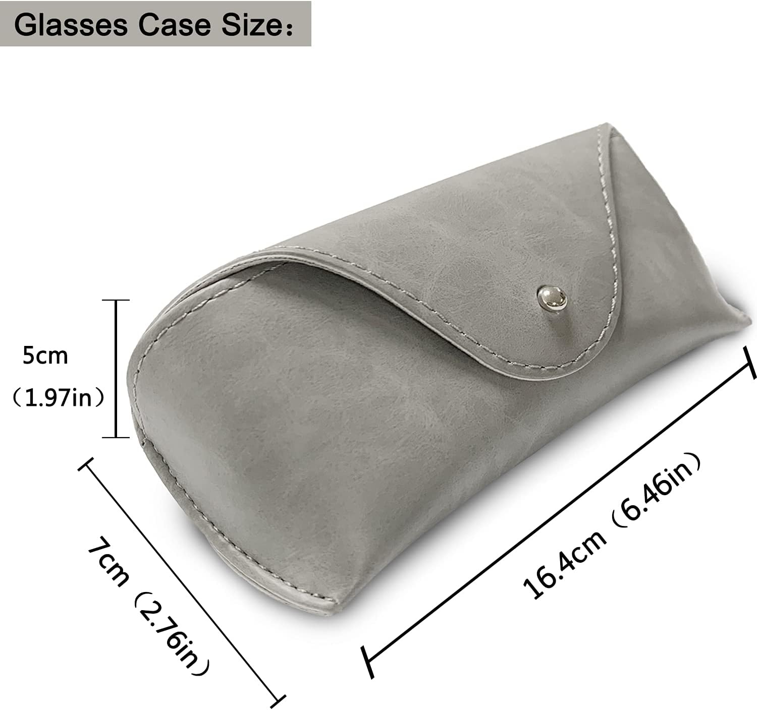 LogHog Portable Leather Glasses Case,Flexible Sunglasses Pouch Slim Case for Women Men Horizontal Eyeglass Case - Image 6