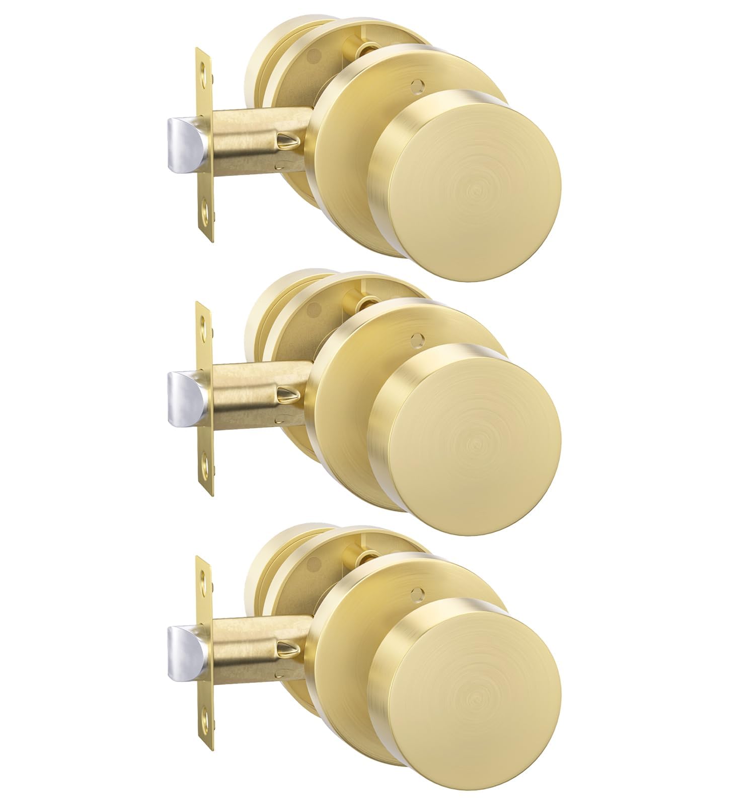 Goldenwarm Matte Black Door Knobs - 6 Pack -24