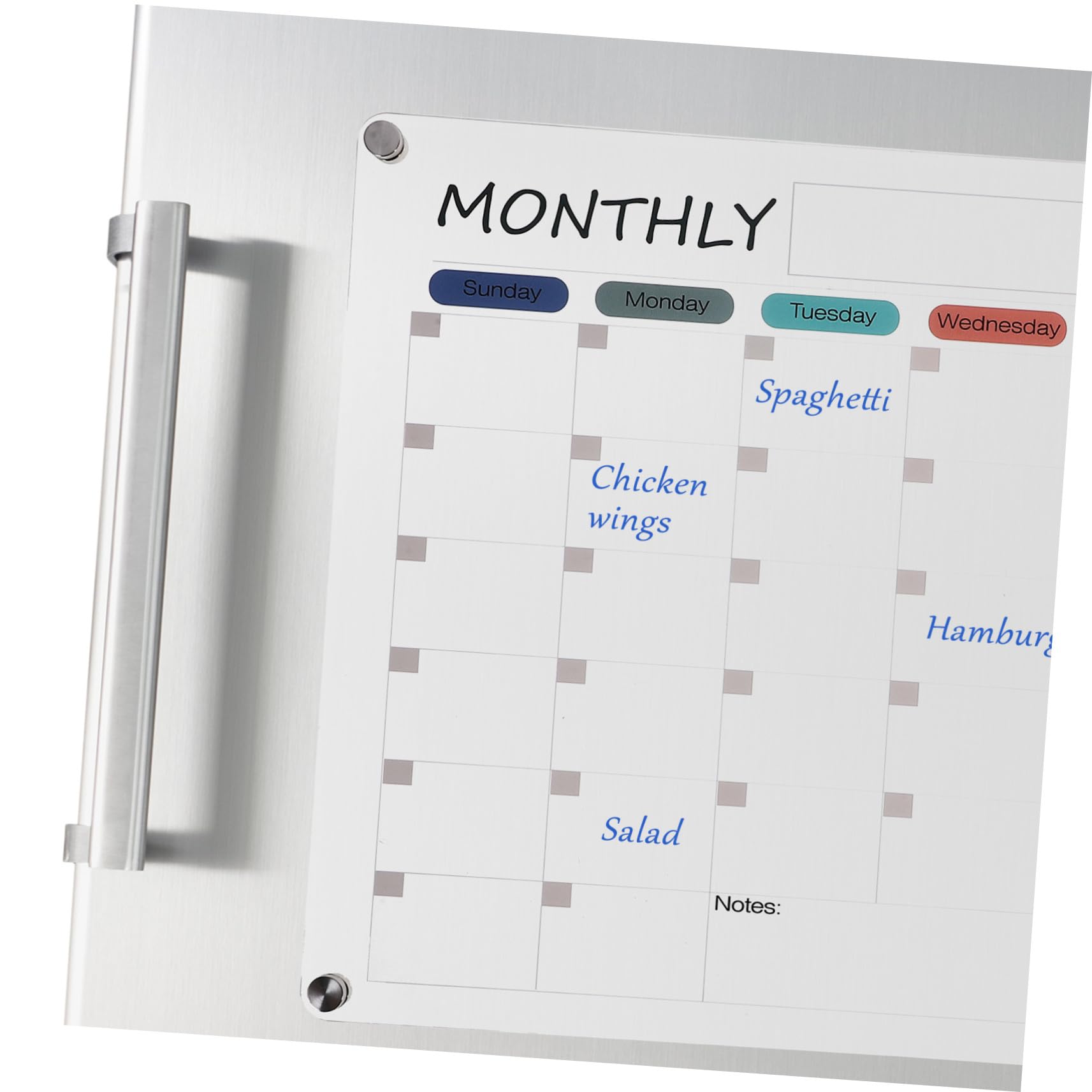 PLAFOPE Lavagna Calendario Mensile Acrilico Trasparente Lavagna Cancellabile a Secco con per Frigorifero Organizzatore Pianificazione Riutilizzabile per Casa e Ufficio