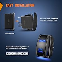 Vista 8 de Nilight NI-RS05 Interruptor basculante de barra de luz LED de 5 pines con láser, luces traseras, 20 A/12 V, 10 A/24 V, juego de cables de puente, 2